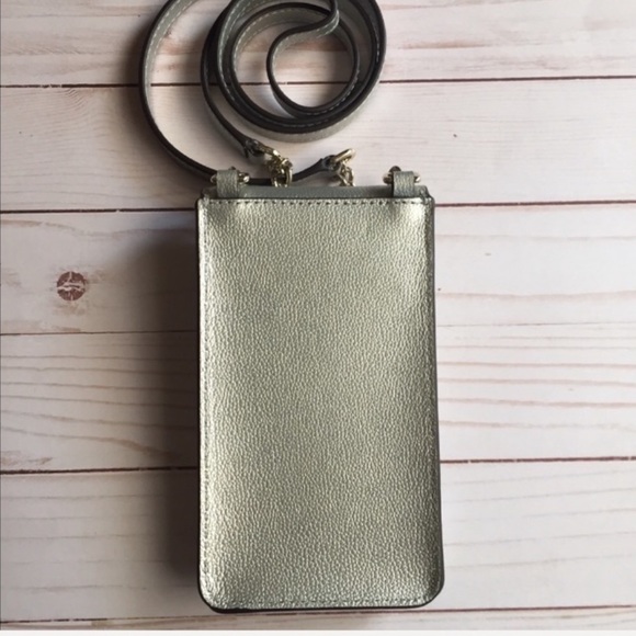 KATE SPADE Metallic Silver Crossbody/cellphone Bag BNWT - Picture 3 of 4